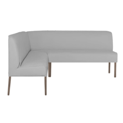 Customisable linen upholstered corner dining sofa bench - 180 (L) x 160 (R) cm - Grey 808 - No Arms - No Buttons - Antique 549 Legs